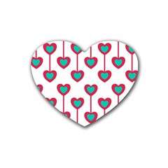 Red Hearts On A White Background Rubber Coaster (heart)  by SychEva