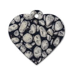 White Rocks Close Up Pattern Photo Dog Tag Heart (two Sides)