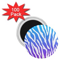 White Tiger Purple & Blue Animal Fur Print Stripes 1 75  Magnets (100 Pack) 