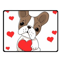 French Bulldog Hearts Fleece Blanket (small) by SomethingForEveryone