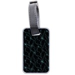 Turquoise Abstract Flowers With Splashes On A Dark Background  Abstract Print Luggage Tag (two sides) Front