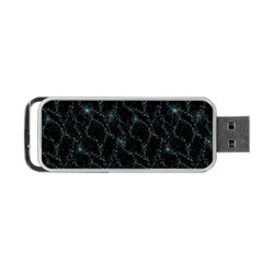 Turquoise Abstract Flowers With Splashes On A Dark Background  Abstract Print Portable Usb Flash (one Side) by SychEva