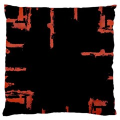 Red And Black Abstract Grunge Print Large Flano Cushion Case (one Side) by dflcprintsclothing