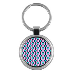 A Chain Of Blue Circles Key Chain (round) by SychEva