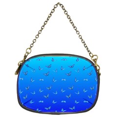 Butterflies At Blue, Two Color Tone Gradient Chain Purse (two Sides) by Casemiro