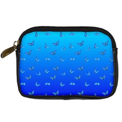 Butterflies At Blue, Two Color Tone Gradient Digital Camera Leather Case by Casemiro