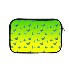 Blue Butterflies At Yellow And Green, Two Color Tone Gradient Apple Macbook Pro 13  Zipper Case by Casemiro