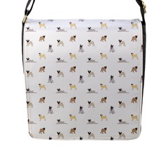 Funny Pugs Flap Closure Messenger Bag (l) by SychEva