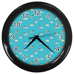 Funny Pugs Wall Clock (black)