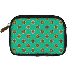 Ethnic Circular Print Digital Camera Leather Case by designsbymallika