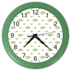 Cartoon Funny Weird Car Motif Pattern Color Wall Clock by dflcprintsclothing