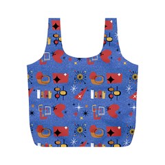 Blue 50s Full Print Recycle Bag (m) by InPlainSightStyle