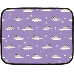 Cheerful Pugs Lie In The Clouds Fleece Blanket (mini) by SychEva