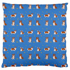 Cute Corgi Dogs Large Flano Cushion Case (two Sides) by SychEva