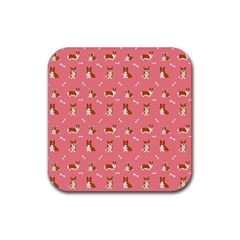 Cute Corgi Dogs Rubber Coaster (square)  by SychEva