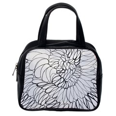 Mono Swirls Classic Handbag (one Side) by kaleidomarblingart