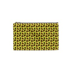 Cute Deer Pattern Yellow Cosmetic Bag (small)