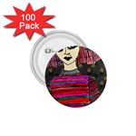 Floral Band Goth Girl Grey Bg 1.75  Buttons (100 pack)  Front