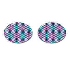 Blue Circles On Purple Background Geometric Ornament Cufflinks (oval) by SychEva