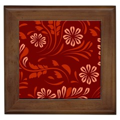 Folk Flowers Pattern Floral Surface Design Seamless Pattern Framed Tile by Eskimos