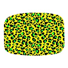 Yellow And Green, Neon Leopard Spots Pattern Mini Square Pill Box by Casemiro