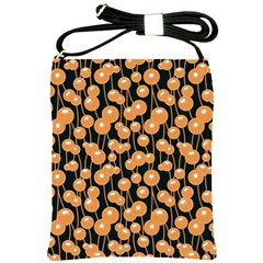 Orange Dandelions On A Dark Background Shoulder Sling Bag by SychEva
