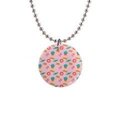 Funny Sweets With Teeth 1  Button Necklace by SychEva