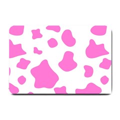 Pink Cow Spots, Large Version, Animal Fur Print In Pastel Colors Small Doormat  by Casemiro