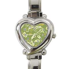 Folk Flowers Pattern Floral Surface Design Seamless Pattern Heart Italian Charm Watch