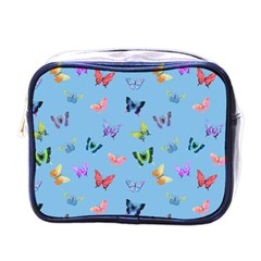 Multicolored Butterflies Whirl Mini Toiletries Bag (one Side) by SychEva