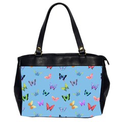 Multicolored Butterflies Whirl Oversize Office Handbag (2 Sides) by SychEva