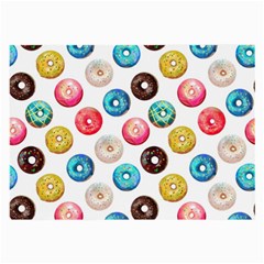 Delicious Multicolored Donuts On White Background Large Glasses Cloth (2 Sides) by SychEva