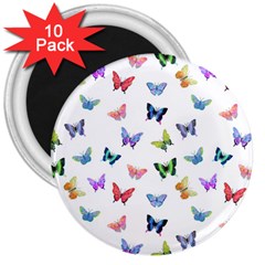 Cute Bright Butterflies Hover In The Air 3  Magnets (10 Pack)  by SychEva