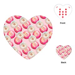 Pink And White Donuts Playing Cards Single Design (heart) by SychEva