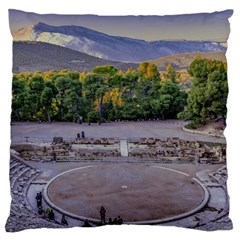 Epidaurus Theater, Peloponnesse, Greece Large Cushion Case (two Sides) by dflcprintsclothing