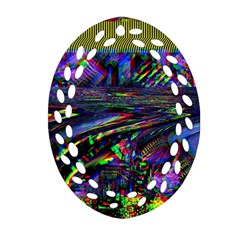 Unadjusted Tv Screen Oval Filigree Ornament (two Sides) by MRNStudios