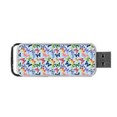 Beautiful Bright Butterflies Are Flying Portable Usb Flash (two Sides) by SychEva