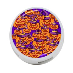 Purple And Orange Pumpkins, Crazy Halloween Pattern, Jack O  Lantern 4-port Usb Hub (two Sides) by Casemiro