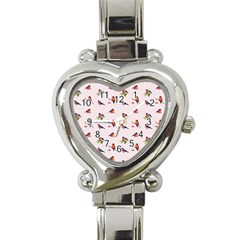 Bullfinches Sit On Branches Heart Italian Charm Watch by SychEva