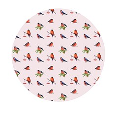 Bullfinches Sit On Branches Mini Round Pill Box by SychEva
