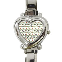 Bullfinches On The Branches Heart Italian Charm Watch by SychEva