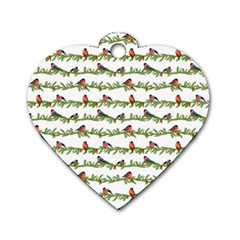 Bullfinches On The Branches Dog Tag Heart (one Side) by SychEva