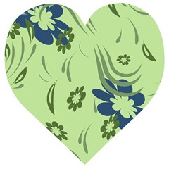 Folk Flowers Print Floral Pattern Ethnic Art Wooden Puzzle Heart by Eskimos