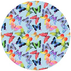 Watercolor Butterflies Wooden Puzzle Round by SychEva