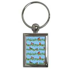 Bullfinches On Spruce Branches Key Chain (rectangle) by SychEva