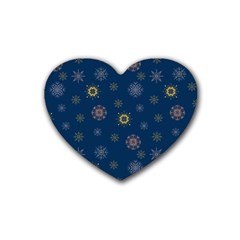 Magic Snowflakes Rubber Coaster (heart) by SychEva