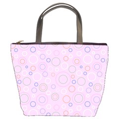 Multicolored Circles On A Pink Background Bucket Bag by SychEva