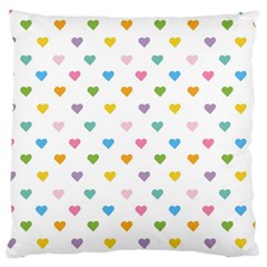Small Multicolored Hearts Large Cushion Case (two Sides) by SychEva
