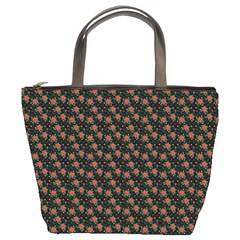 Small Red Christmas Poinsettias On Black Bucket Bag by PodArtist