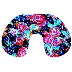 Neon Floral Travel Neck Pillow by 3cl3ctix